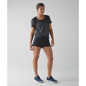Lululemon Speed Short High Waist Size 8 Black Lined Athletic Running Shorts